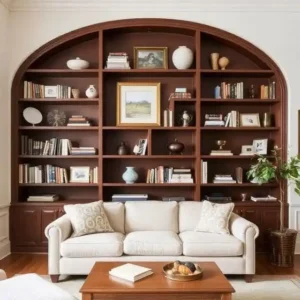 Arched Bookcases for Old-World Character