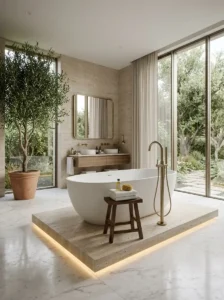 Elevate Your Bathtub With a Natural Stone Platform