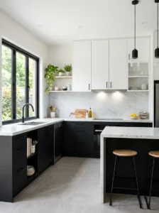 Black and White Two-Tone Kitchen Design