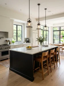 Black Kitchen Island as a Statement Feature