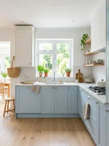 Pale Blue and White