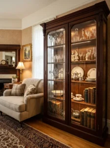 Display Cabinets with Decorative Glass Doors