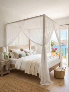 Sheer Canopy Bed for a Dreamy Island-Inspired Retreat