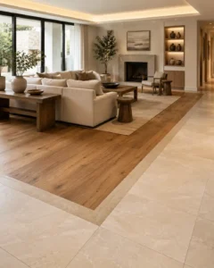 Custom Wood and Tile Combination Floors
