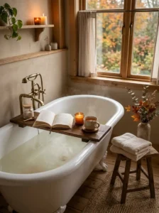 Create a Cozy Bathtub Corner for Relaxation