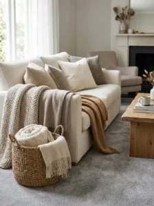 Decorate With Soft Neutral Throws and Blankets