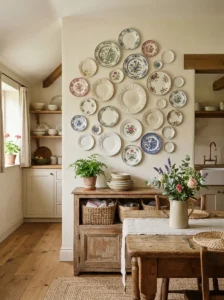 Decorative Plate Wall with Cottage Style