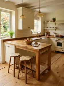 Butcher Block Peninsula for Everyday Gathering