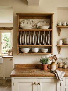 Farmhouse Plate Rack for Functional Wall Display