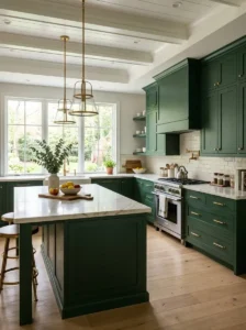 Forest Green with Marble Countertops