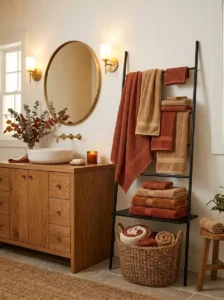 Layer Warm Earth-Toned Towels for Instant Fall Comfort