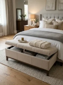 Lift-Top Storage Bench for Hidden Functionality