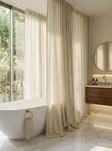 Enhance Privacy With Floor-to-Ceiling Linen Curtains
