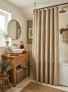 Upgrade Your Bathroom With a Linen Shower Curtain