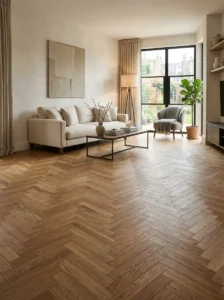 Herringbone Wood Flooring for Stylish Detail
