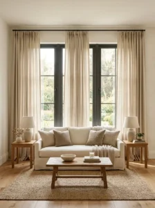 Frame Windows With Identical Curtains