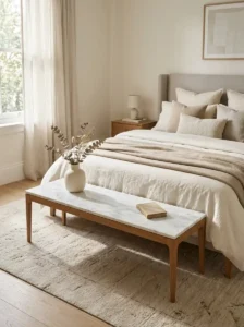Marble-Top Bench with Luxury Appeal