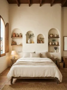 Recessed Display Areas For Clean Bedroom Styling