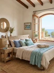 Ocean Tone Details for a Fresh Bedroom Accent
