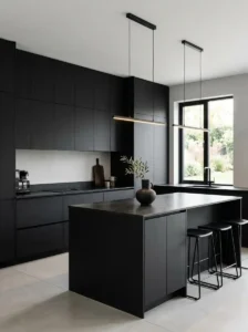 Minimalist Black Kitchen With Clean Lines