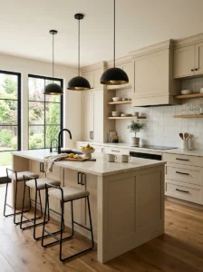 Soft Beige with Black Fixtures