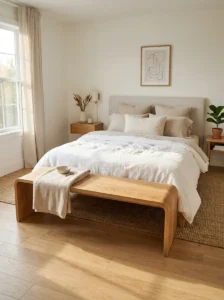 Waterfall Wood Bench with Seamless Design