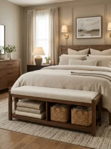 Open Shelf Bench for Stylish Storage