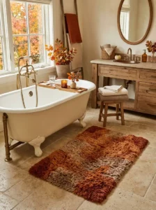 Add a Plush Autumn Bath Rug for Extra Comfort