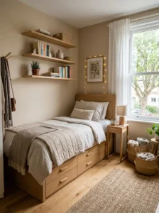 Small Bedroom with Smart Storage Solutions