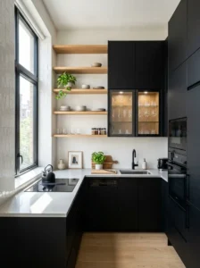 Small Black Kitchen with Smart Design Choices