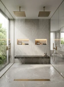 Design a Spacious Double Rain Shower Area
