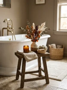 Style a Small Stool With Fall Decor