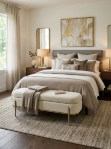 Brass-Leg Bench for a Sophisticated Accent