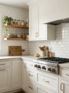 White Shaker Cabinets With Subway Tile