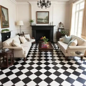Classic Checkerboard Flooring for Timeless Appeal