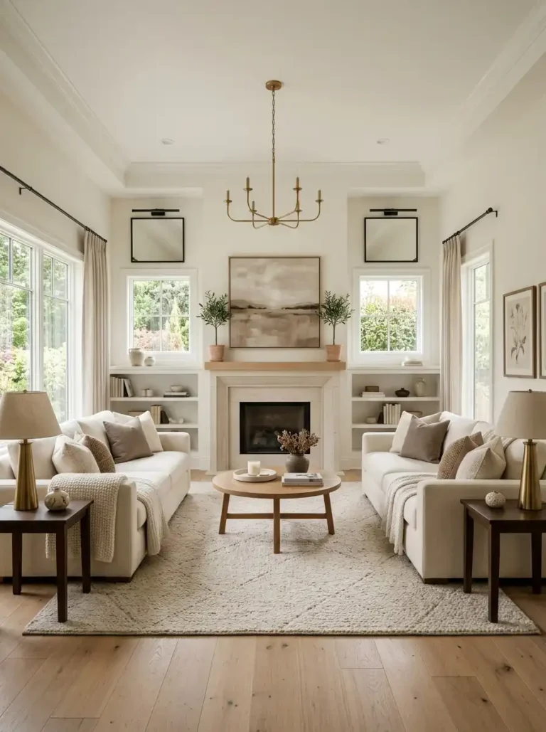 22 Stunning Symmetrical Living Room Ideas That Feel Calm, Cozy, and Perfectly Balanced