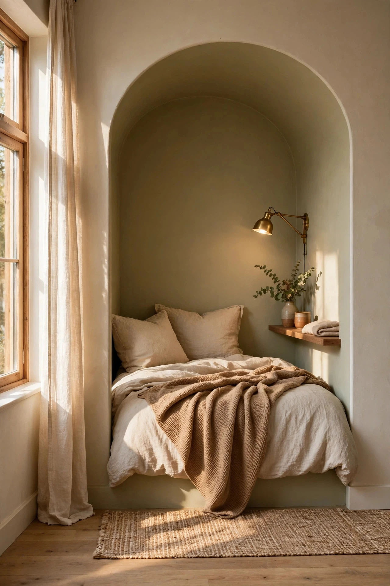 Tuck the Bed Into a Nook or Alcove - bedroom inspiration ideas