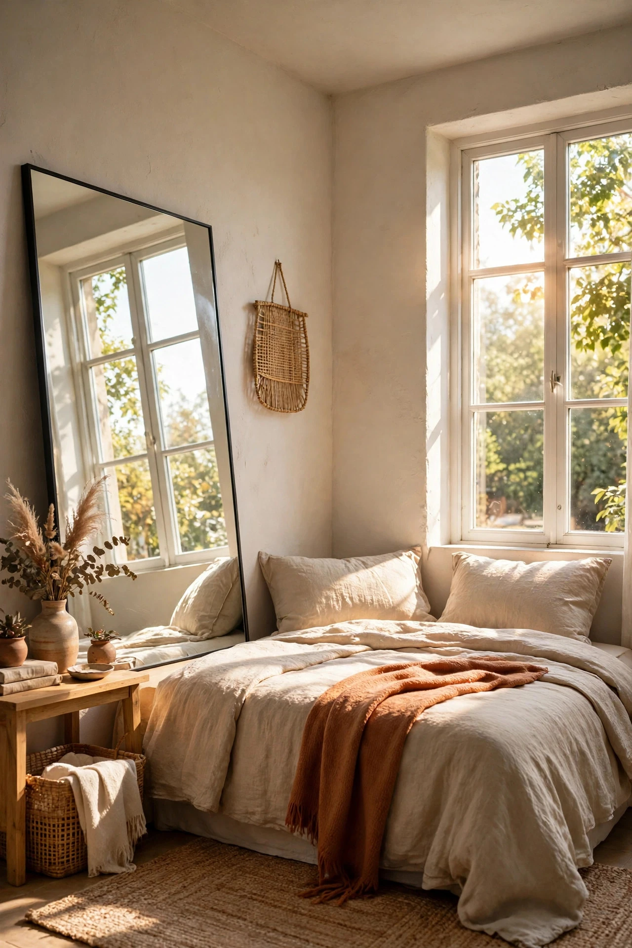 Double the Light With a Large Mirror in the Right Place - bedroom inspiration ideas