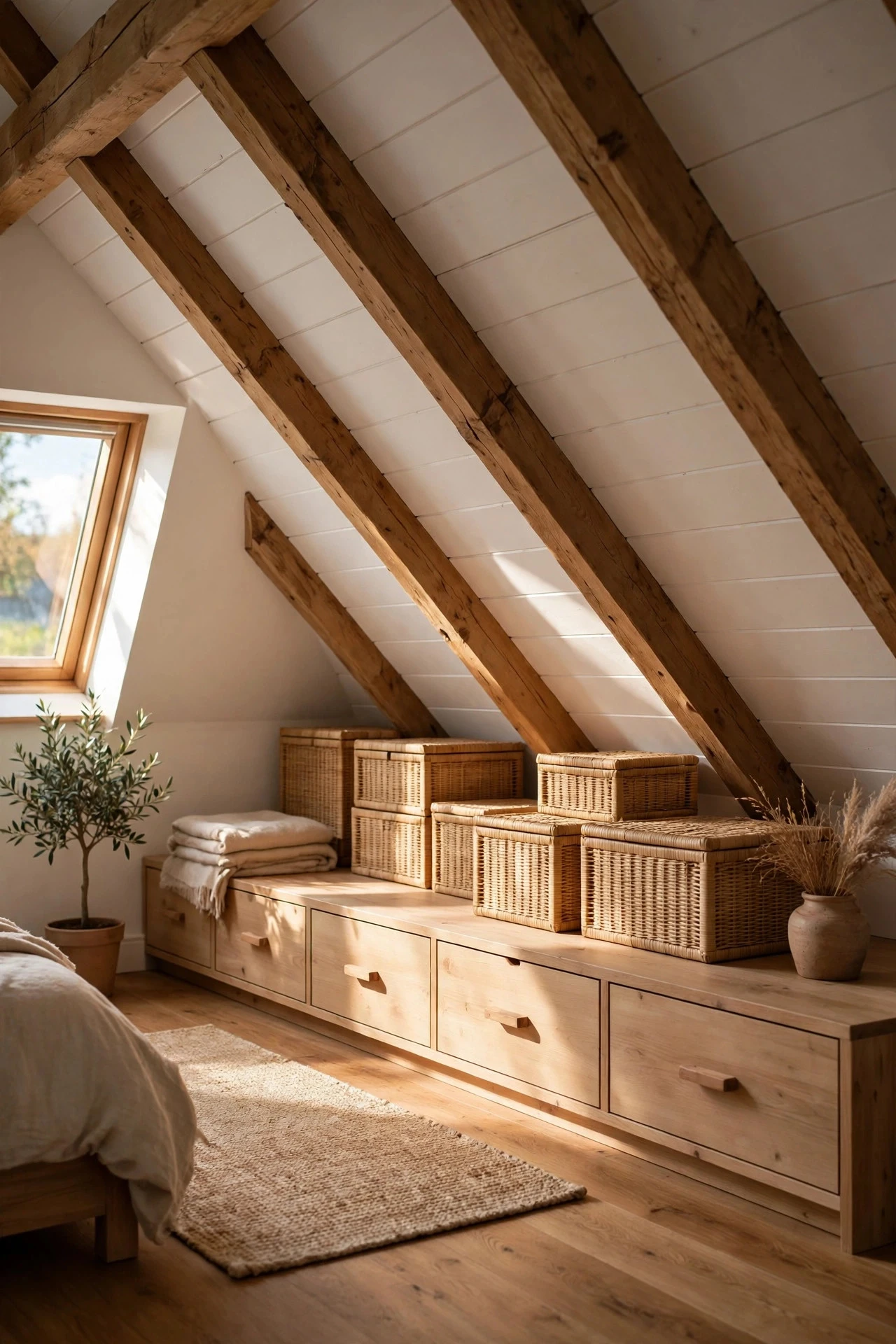 Turn Under-Eaves and Dead Corners Into Hidden Storage - bedroom inspiration ideas