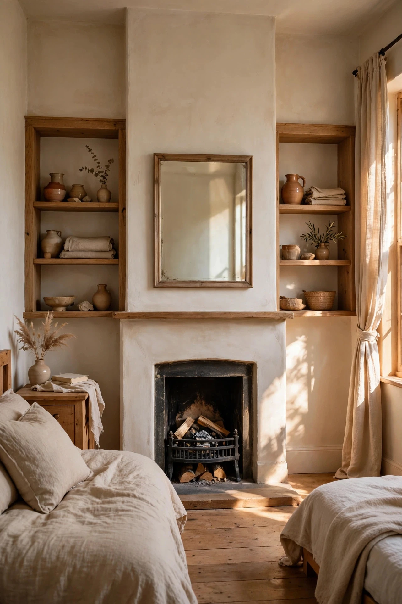 Embrace the Awkward Feature and Make It the Focal Point - bedroom inspiration ideas
