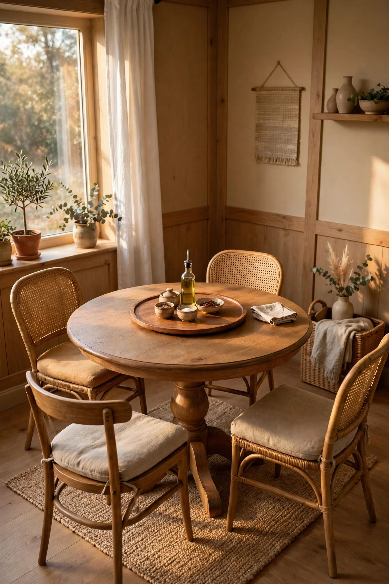 Pick a Round Table to Keep Conversation Close - dining room decor ideas