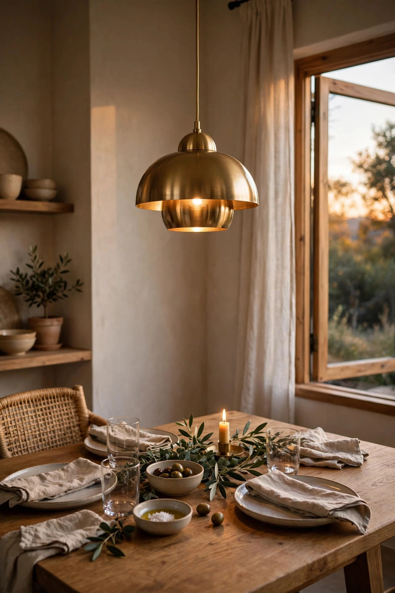 Hang One Statement Pendant at the Right Height - dining room decor ideas