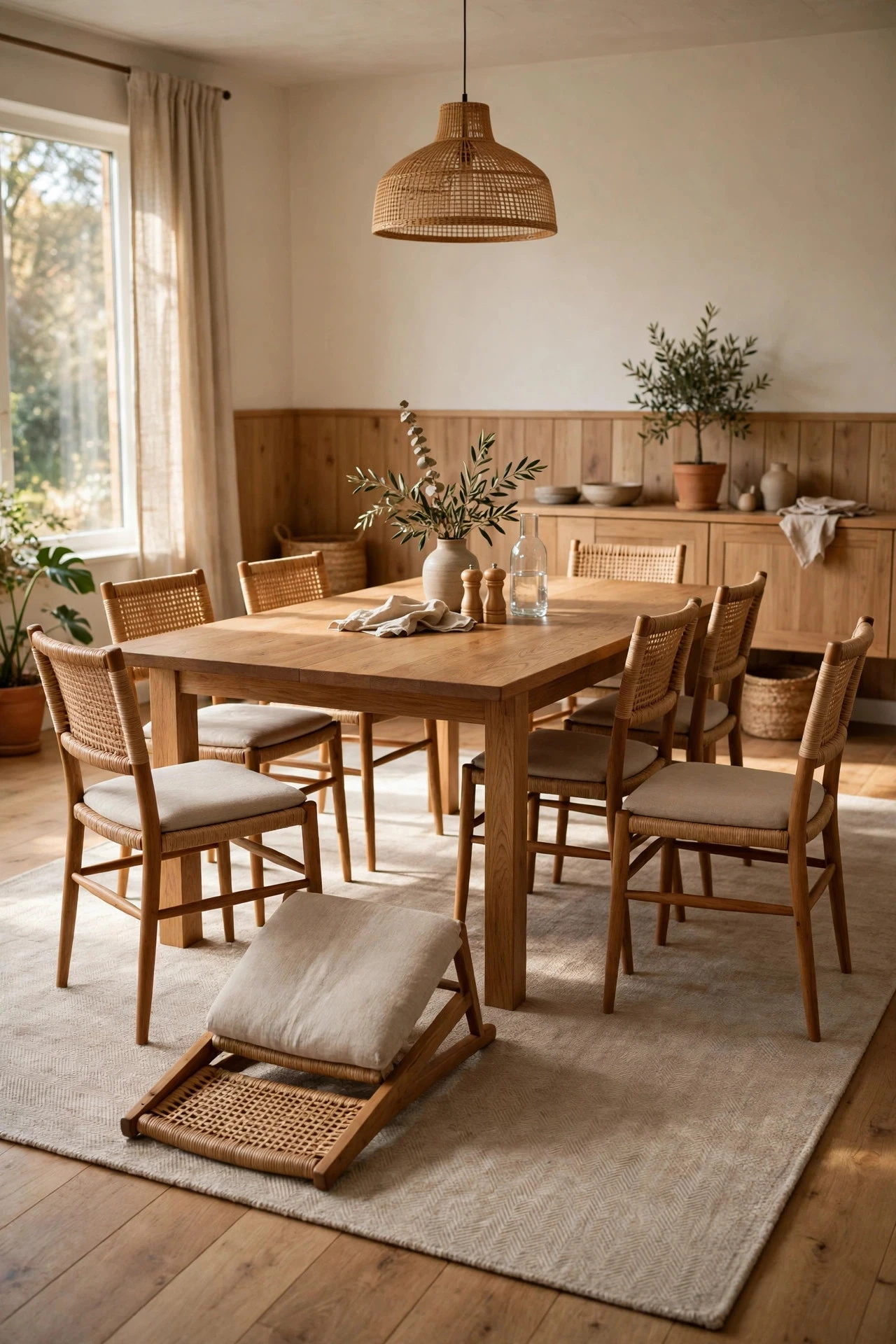 Choose a Rug That Fits Chairs, Not Just the Table - dining room decor ideas