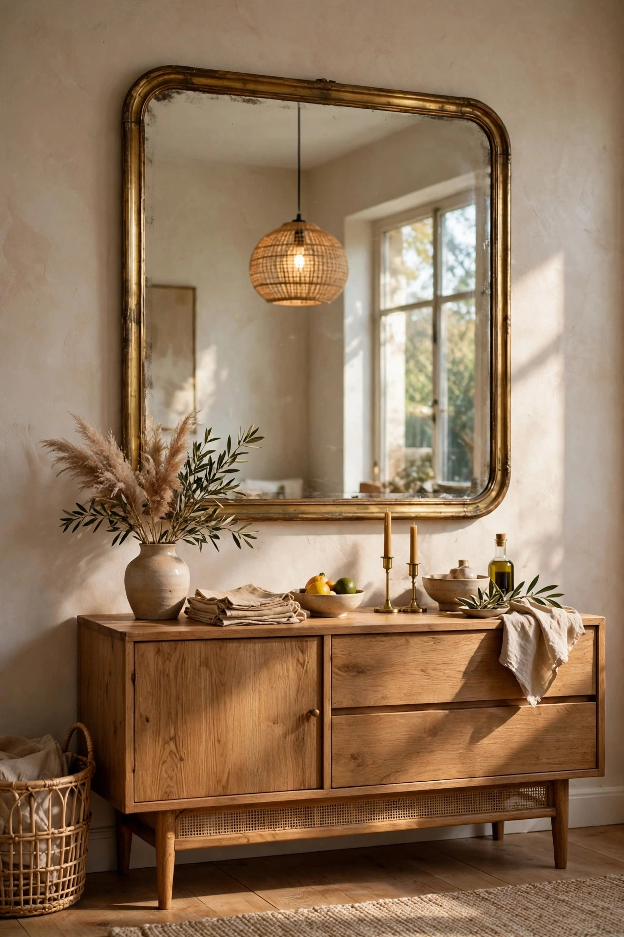 Add a Large Mirror to Double Light and Space - dining room decor ideas