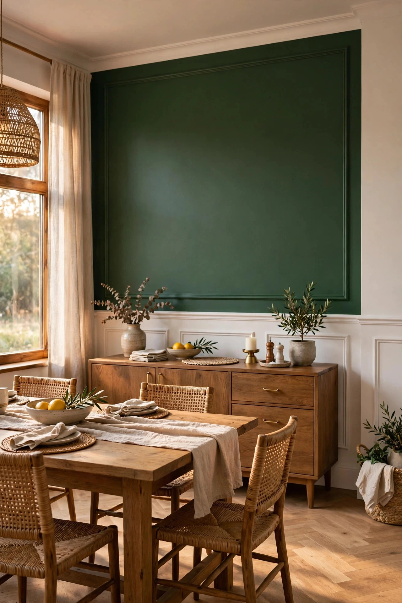 Paint One Wall or Add Wainscoting for Instant Character - dining room decor ideas