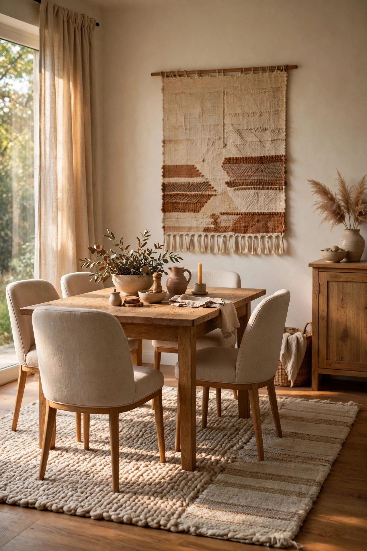 Soften Sound With Textiles, Upholstery and a Rug - dining room decor ideas