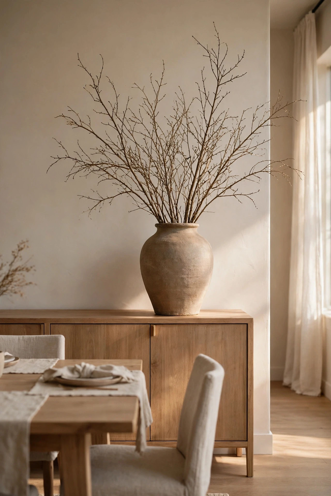 Finish With One Statement Piece, Not a Crowded Display - dining room decor ideas