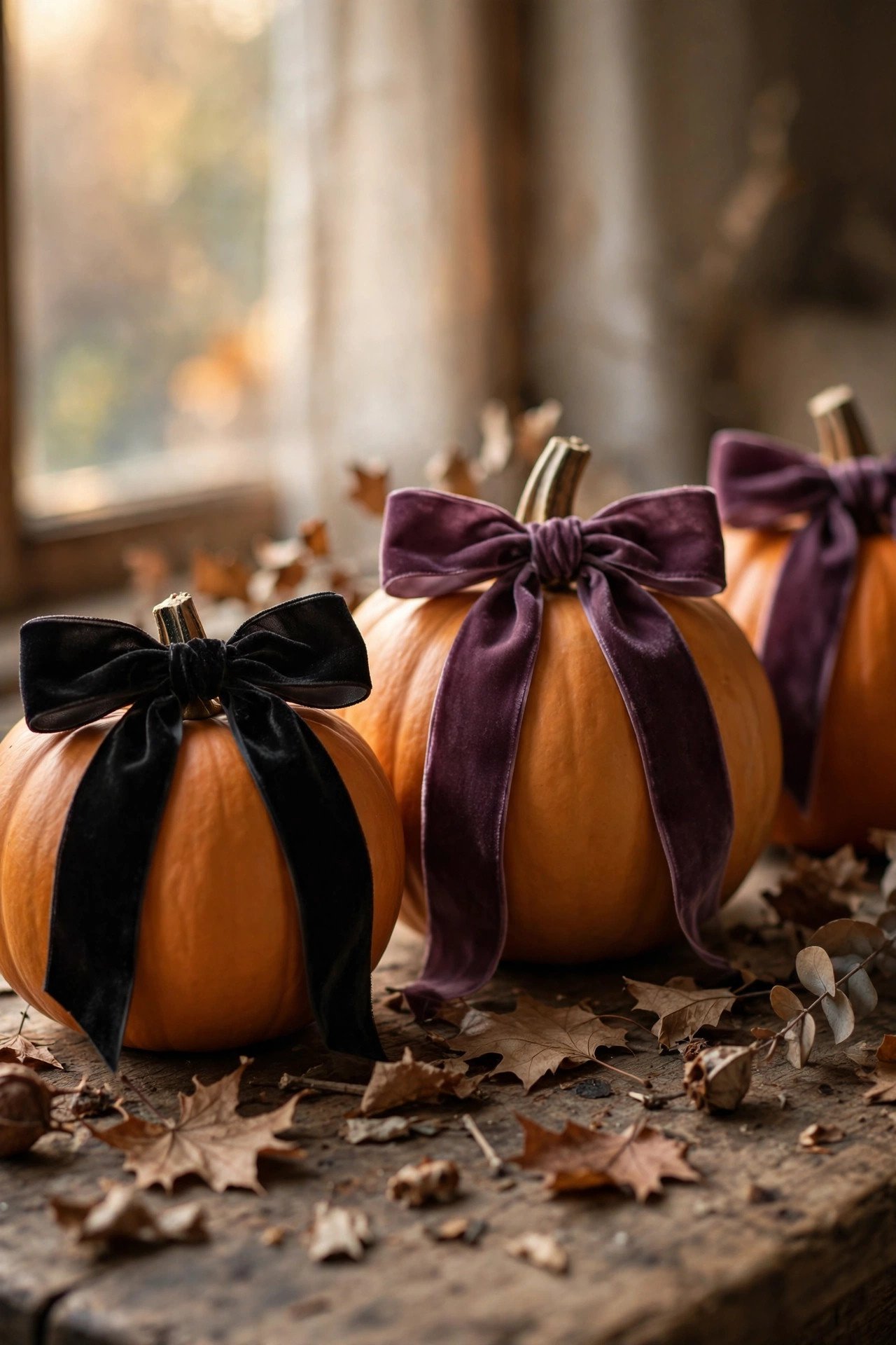 Velvet Ribbon Details - elegant halloween decor ideas