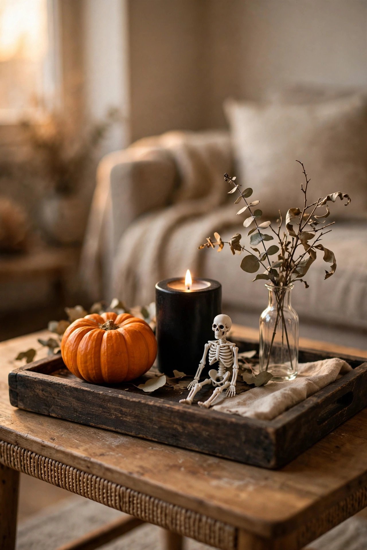 Can a Serving Tray Become Your Halloween Centerpiece? - halloween apartment decor ideas