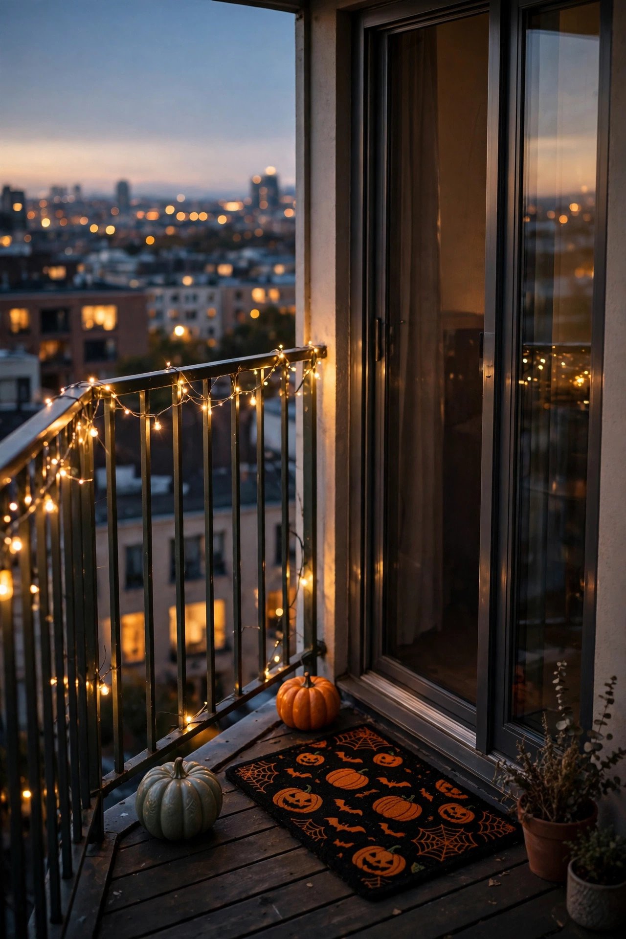 What Belongs on a Tiny Balcony or Juliet Patio? - halloween apartment decor ideas